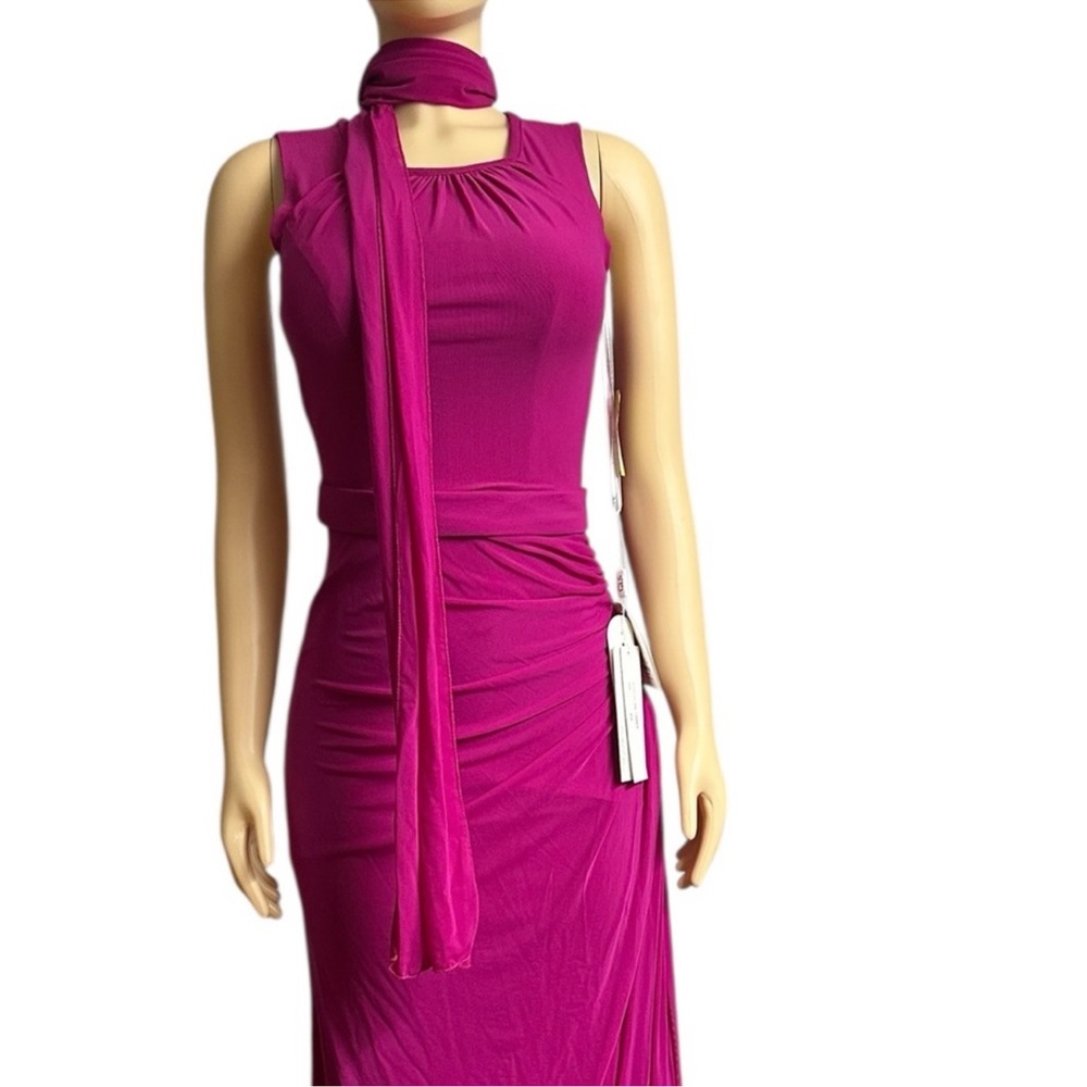 NWT Elegant Magenta Maxi Formal Evening Party Dress Gown - Picture 4 of 16